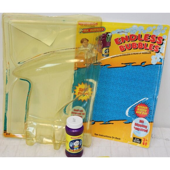 1999 Tootsie Toy Mr Bubbles Endless Blower Gun Toy Yellow Party Summer Fun - Picture 6 of 7